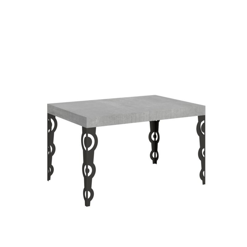 Tavolo allungabile 120/224x90 cm Karamay cemento gambe antracite