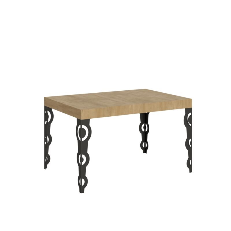 Tavolo allungabile 120/224x90 cm Karamay quercia natura gambe antracite