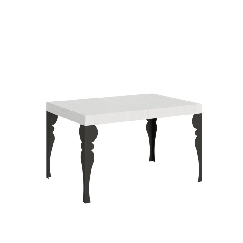 Tavolo allungabile 130/234x90 cm Paxon bianco frassino gambe antracite
