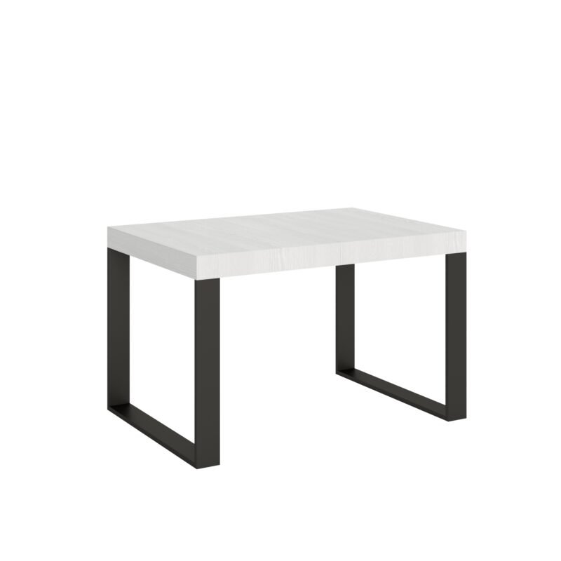 Tavolo allungabile 120/224x90 cm Tecno bianco frassino gambe antracite