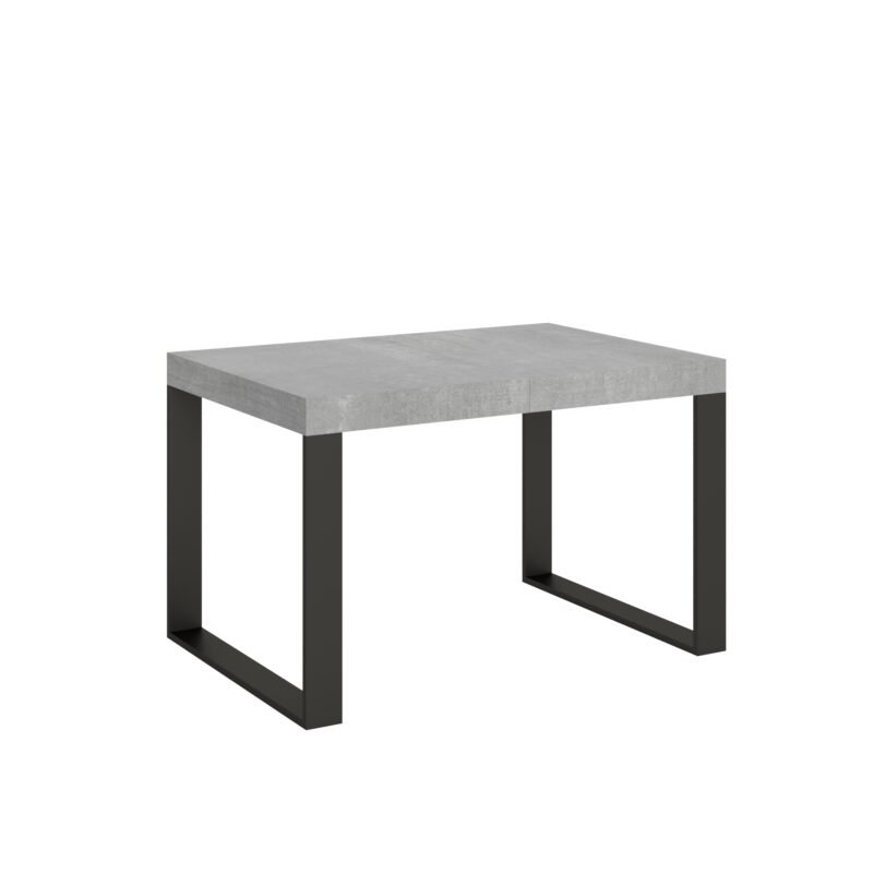 Tavolo allungabile 140/244x90 cm Tecno cemento gambe antracite
