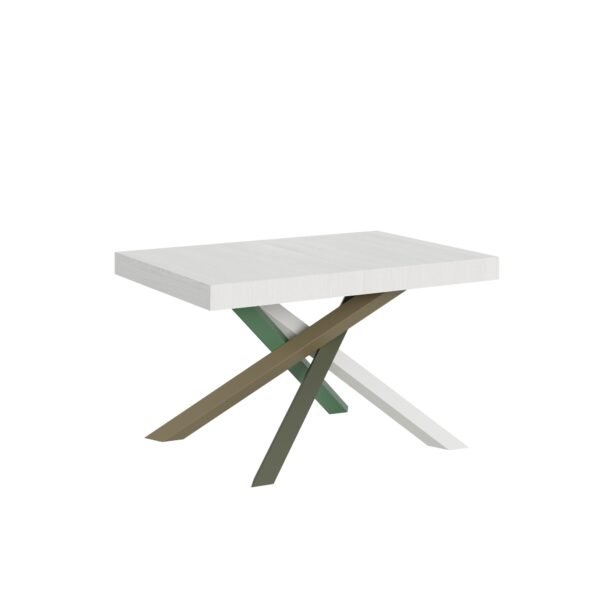 Tavolo allungabile 140/244x90 cm Volantis bianco frassino gambe multicolore 4/A