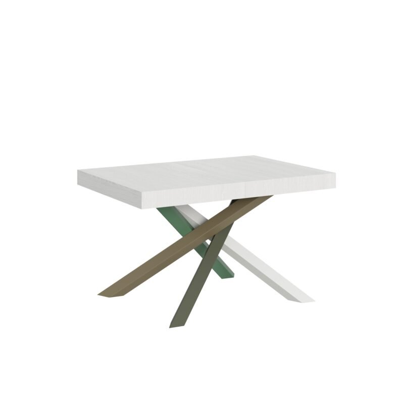 Tavolo allungabile 130/234x90 cm Volantis bianco frassino gambe multicolore 4/A