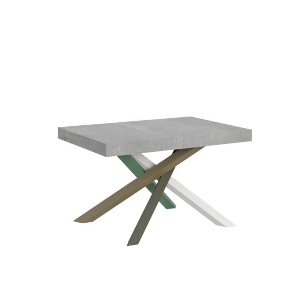 Tavolo allungabile 140/244x90 cm Volantis cemento gambe multicolore 4/A