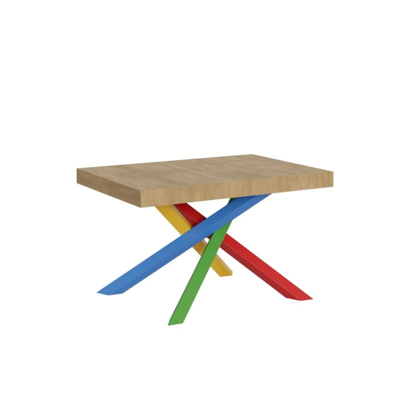 Tavolo allungabile 130/234x90 cm Volantis quercia natura gambe multicolore 4/B