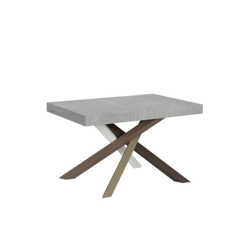 Tavolo allungabile 130/390x90 cm Volantis cemento gambe multicolore 4/C
