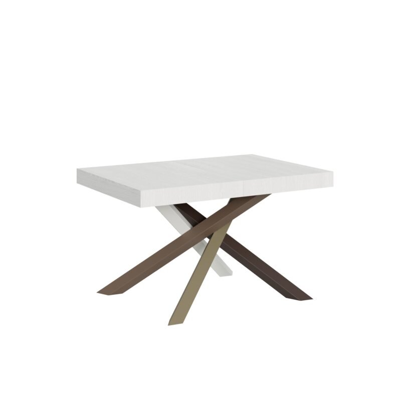 Tavolo allungabile 140/244x90 cm Volantis bianco frassino gambe multicolore 4/C