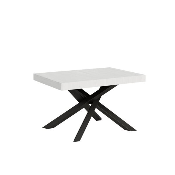 Tavolo allungabile 140/244x90 cm Volantis bianco frassino gambe antracite