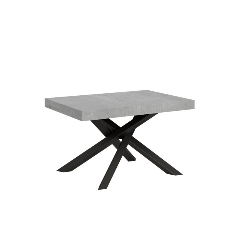 Tavolo allungabile 120/224x90 cm Volantis cemento gambe antracite
