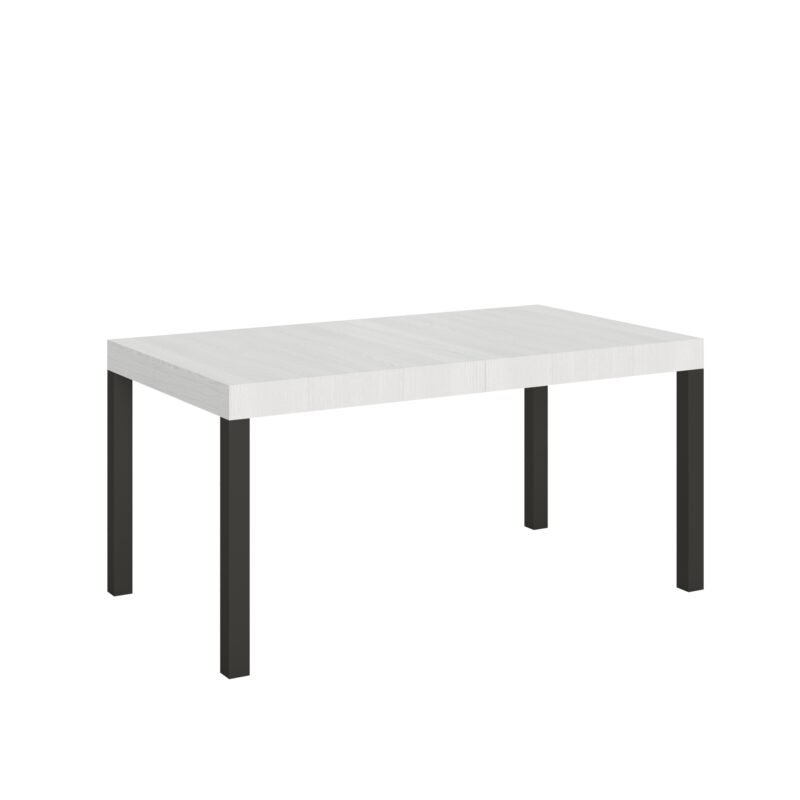 Tavolo allungabile 160/264x90 cm Everyday bianco frassino gambe antracite