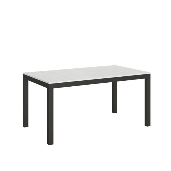 Tavolo allungabile 160/264x90 cm Everyday Evolution bianco frassino telaio e gambe antracite