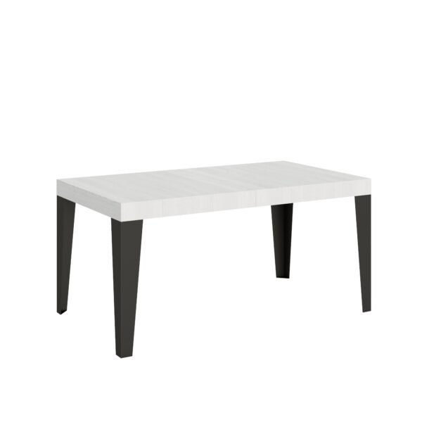 Tavolo allungabile 160/420x90 cm Flame bianco frassino gambe antracite