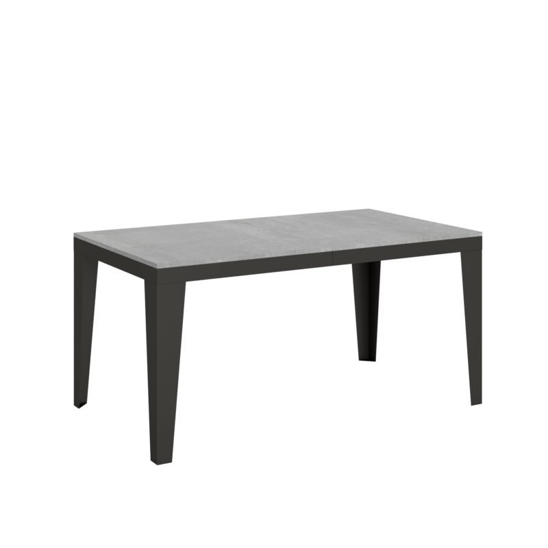 Tavolo allungabile 160/264x90 cm Flame Evolution cemento telaio e gambe antracite