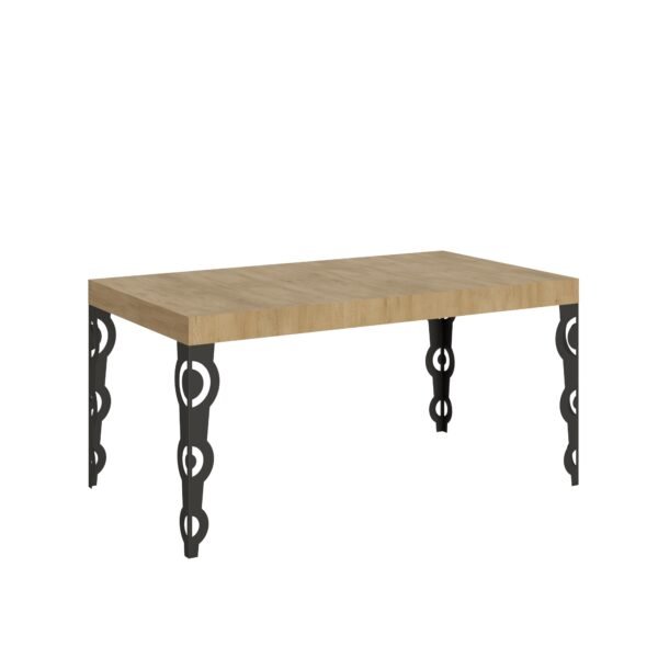 Tavolo allungabile 160/420x90 cm Karamay quercia natura gambe antracite