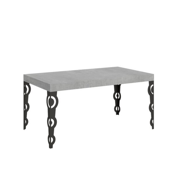 Tavolo allungabile 160/264x90 cm Karamay cemento gambe antracite