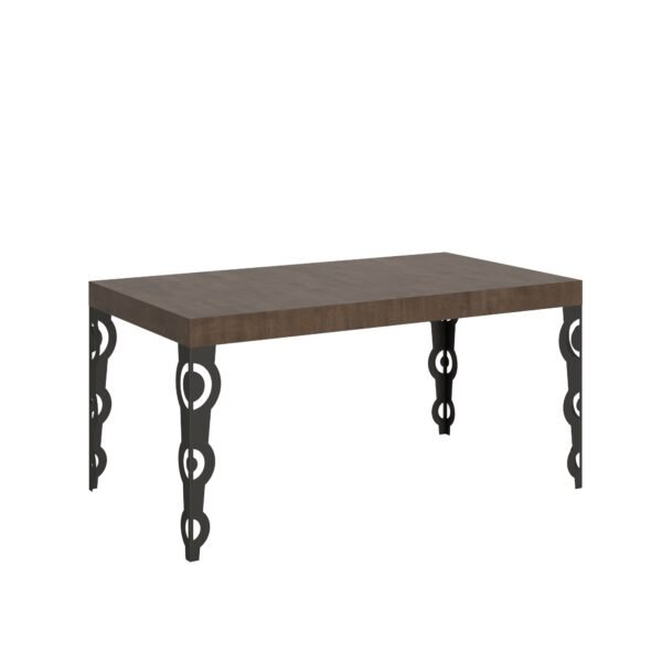 Tavolo allungabile 160/264x90 cm Karamay noce gambe antracite