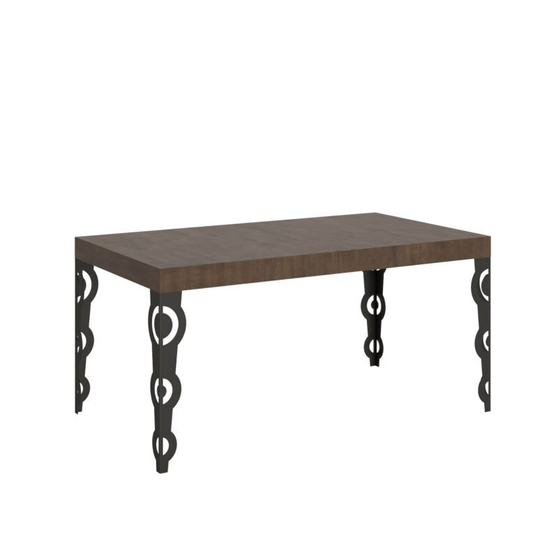 Tavolo allungabile 160/264x90 cm Karamay noce gambe antracite