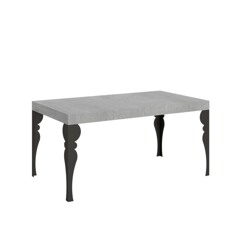 Tavolo allungabile 160/264x90 cm Paxon cemento gambe antracite