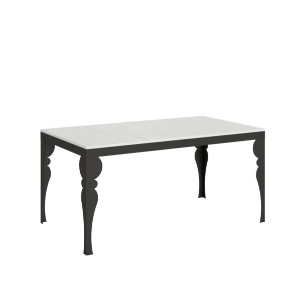 Tavolo allungabile 160/264x90 cm Paxon Evolution bianco frassino telaio e gambe antracite