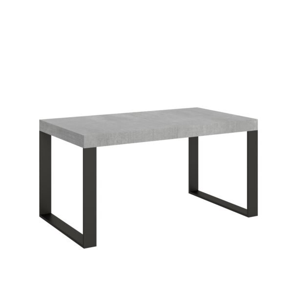 Tavolo allungabile 160/264x90 cm Tecno cemento gambe antracite