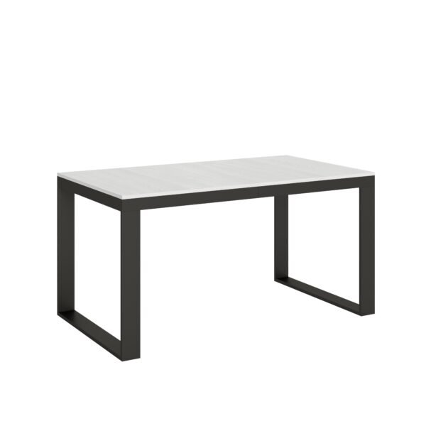 Tavolo allungabile 160/264x90 cm Tecno Evolution bianco frassino telaio e gambe antracite