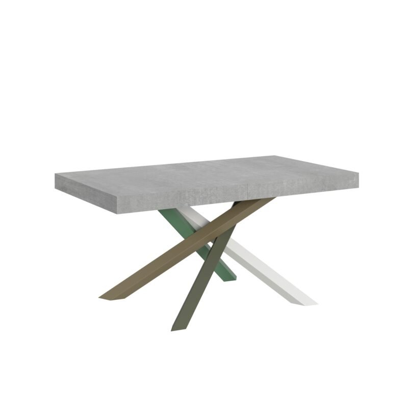 Tavolo allungabile 160/420x90 cm Volantis cemento gambe multicolore 4/A