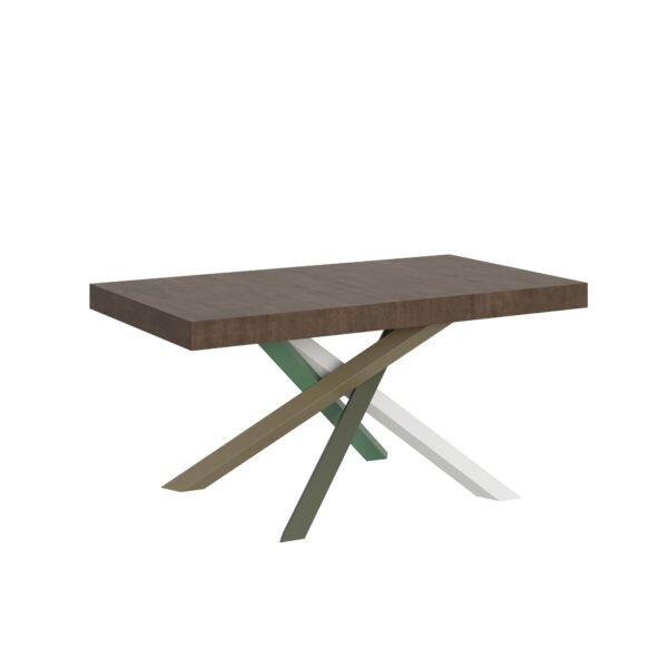 Tavolo allungabile 160/420x90 cm Volantis noce gambe multicolore 4/A
