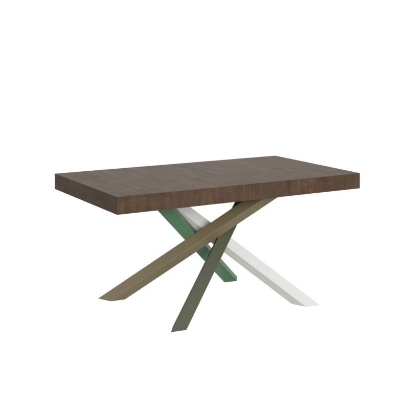 Tavolo allungabile 160/420x90 cm Volantis noce gambe multicolore 4/A