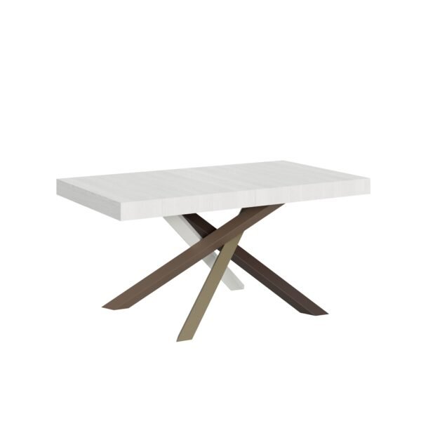 Tavolo allungabile 160/264x90 cm Volantis bianco frassino gambe multicolore 4/C