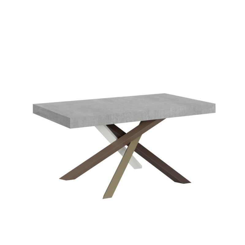 Tavolo allungabile 160/264x90 cm Volantis cemento gambe multicolore 4/C