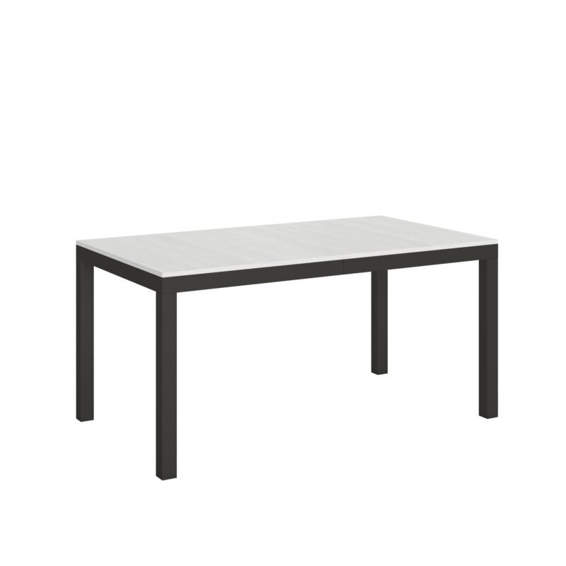 Tavolo allungabile 160/420x90 cm Everyday Evolution bianco frassino telaio e gambe antracite