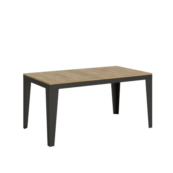 Tavolo allungabile 160/420x90 cm Flame Evolution quercia natura telaio e gambe antracite