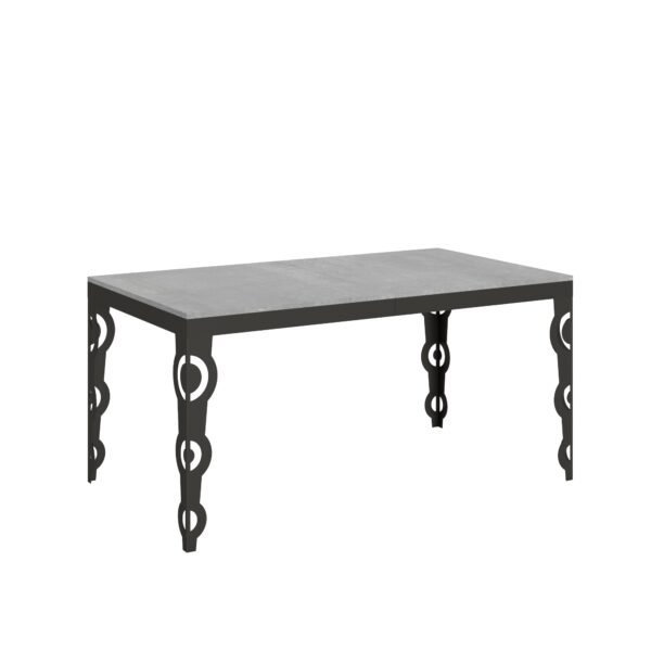 Tavolo allungabile 160/420x90 cm Karamay Evolution cemento telaio e gambe antracite