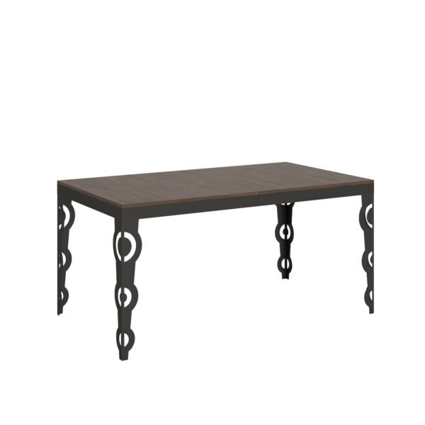 Tavolo allungabile 160/420x90 cm Karamay Evolution noce telaio e gambe antracite
