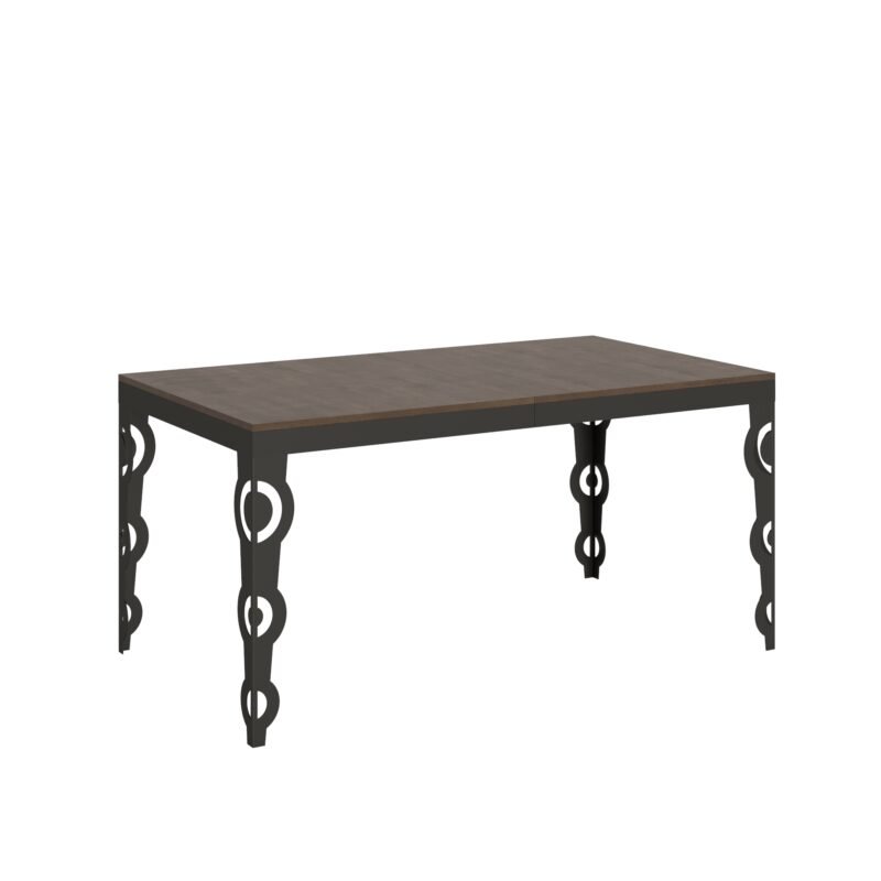 Tavolo allungabile 160/420x90 cm Karamay Evolution noce telaio e gambe antracite