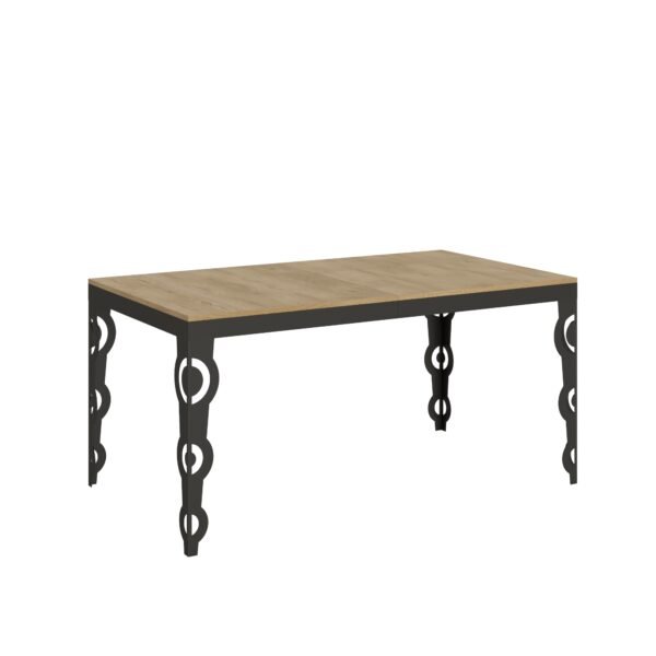 Tavolo allungabile 160/420x90 cm Karamay Evolution quercia natura telaio e gambe antracite