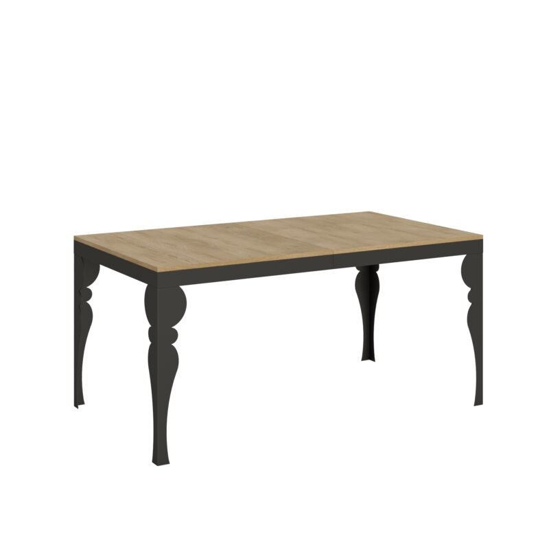 Tavolo allungabile 160/420x90 cm Paxon Evolution quercia natura telaio e gambe antracite