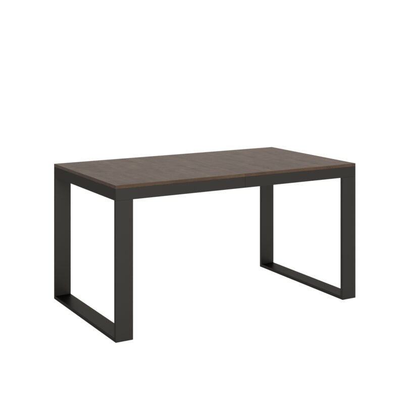 Tavolo allungabile 160/420x90 cm Tecno Evolution noce telaio e gambe antracite
