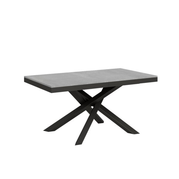 Tavolo allungabile 160/420x90 cm Volantis Evolution cemento telaio e gambe antracite