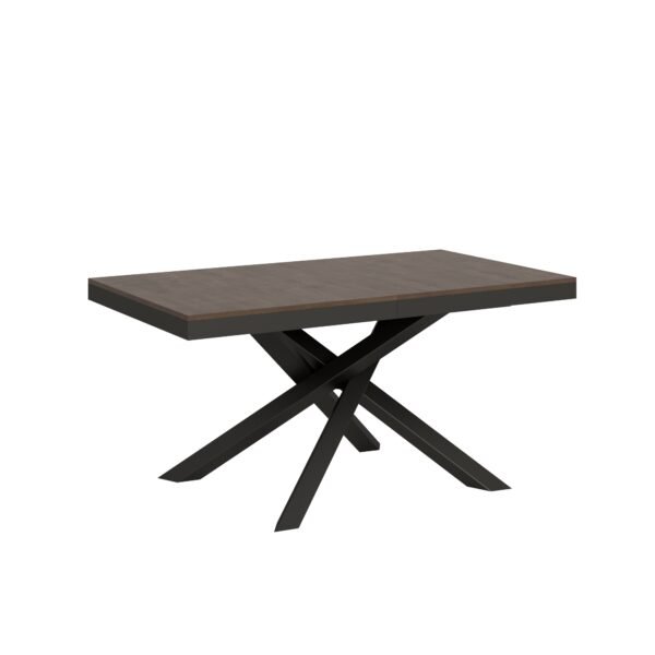 Tavolo allungabile 160/420x90 cm Volantis Evolution noce telaio e gambe antracite