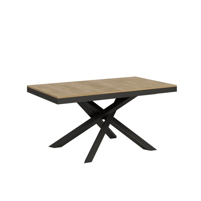 Tavolo allungabile 160/420x90 cm Volantis Evolution quercia natura telaio e gambe antracite