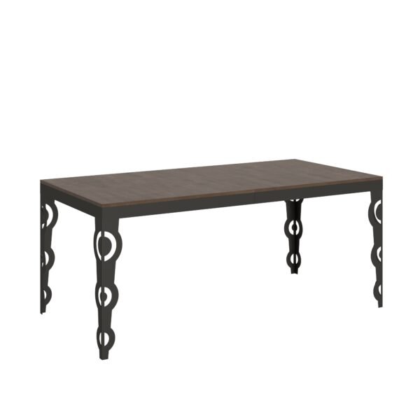 Tavolo allungabile 180/284x90 cm Karamay Evolution noce telaio e gambe antracite