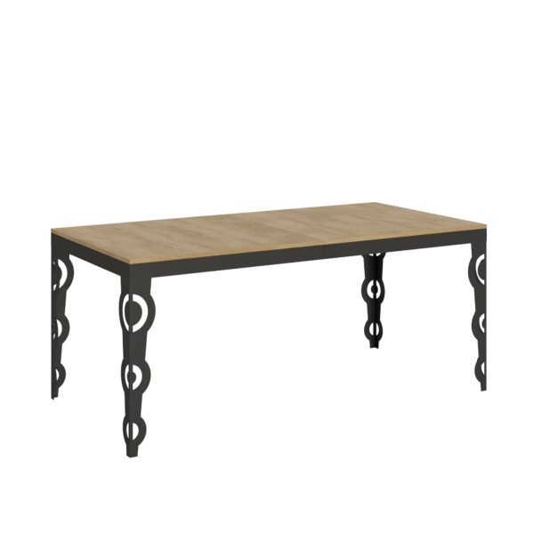 Tavolo allungabile 180/284x90 cm Karamay Evolution quercia natura telaio e gambe antracite