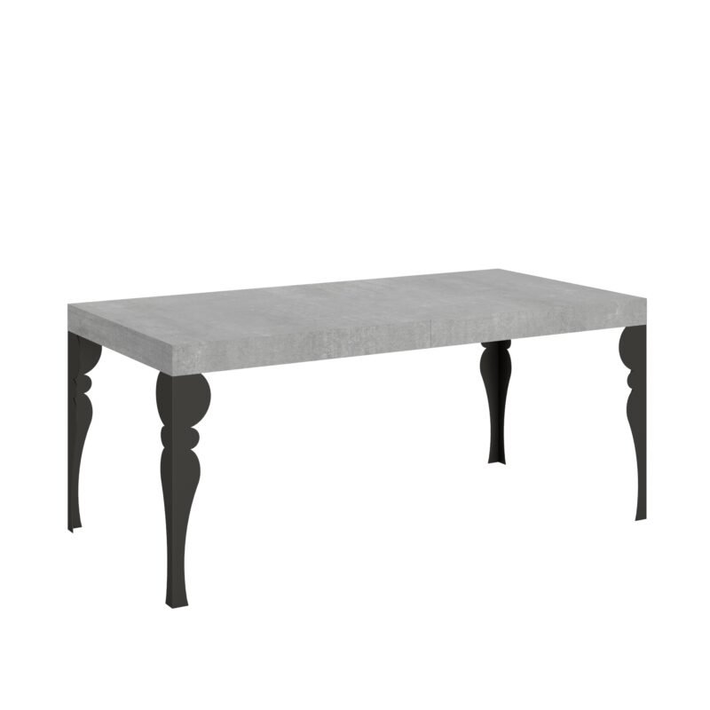 Tavolo allungabile 200/460x90 cm Paxon cemento gambe antracite