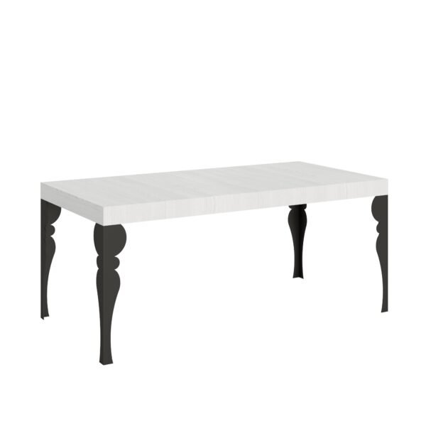 Tavolo allungabile 200/304x90 cm Paxon bianco frassino gambe antracite