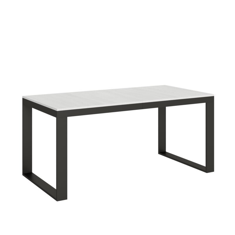 Tavolo allungabile 180/284x90 cm Tecno Evolution bianco frassino telaio e gambe antracite