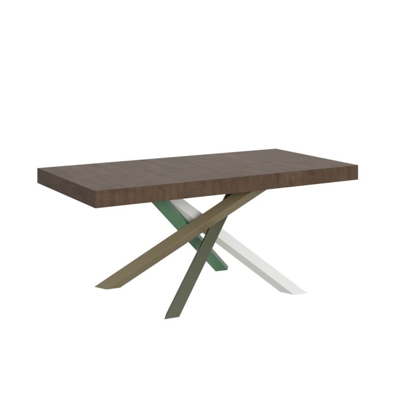 Tavolo allungabile 200/460x90 cm Volantis noce gambe multicolore 4/A