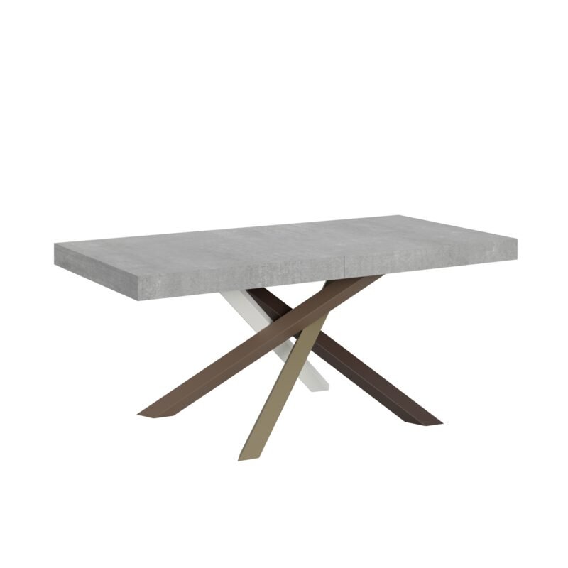 Tavolo allungabile 180/440x90 cm Volantis cemento gambe multicolore 4/C