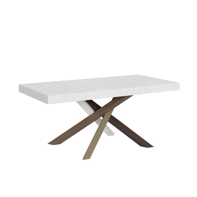 Tavolo allungabile 200/304x90 cm Volantis bianco frassino gambe multicolore 4/C