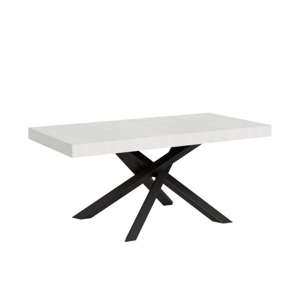 Tavolo allungabile 200/460x90 cm Volantis bianco frassino gambe antracite